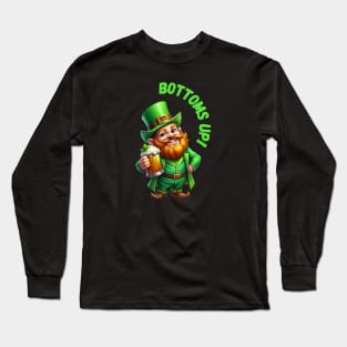 Bottoms Up Leprechaun: A Joyful Toast Long Sleeve T-Shirt